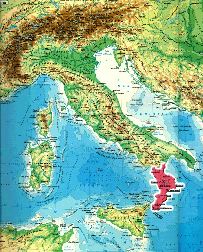 Map of Calabria